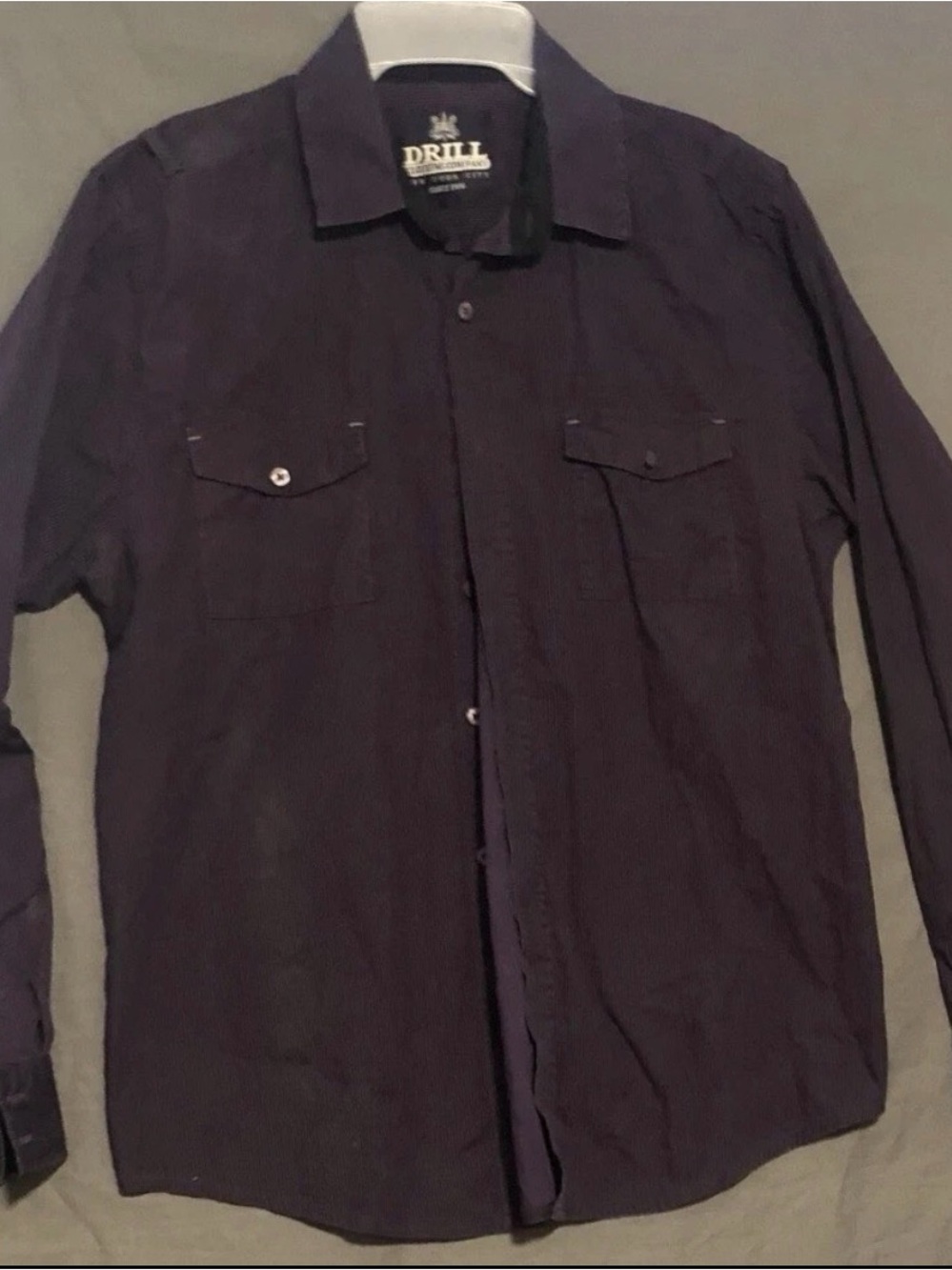Drill Clothing Company Purple Strip Dress Shirt Size L - Picture 1 of 4